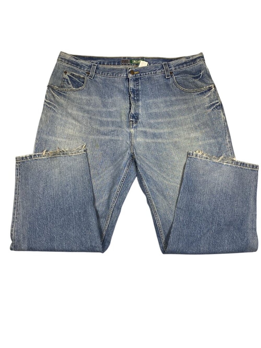 Anchor Blue Original Mens Relaxed Fit Distressed Blue Jeans 42x30 100% Cotton VT